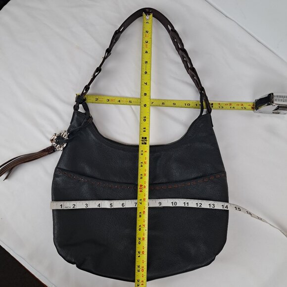 Brighton Kodiak Black and Brown Leather Hobo Shoulder Bag - Picture 16 of 16